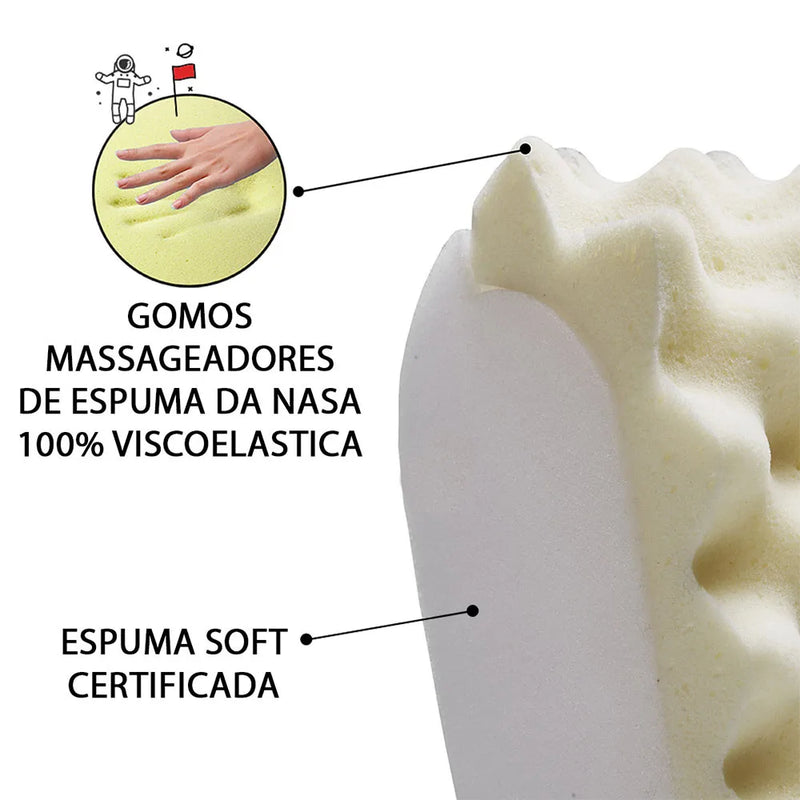 Kit 2 Travesseiros Espuma da Nasa Viscoelástico Massageador